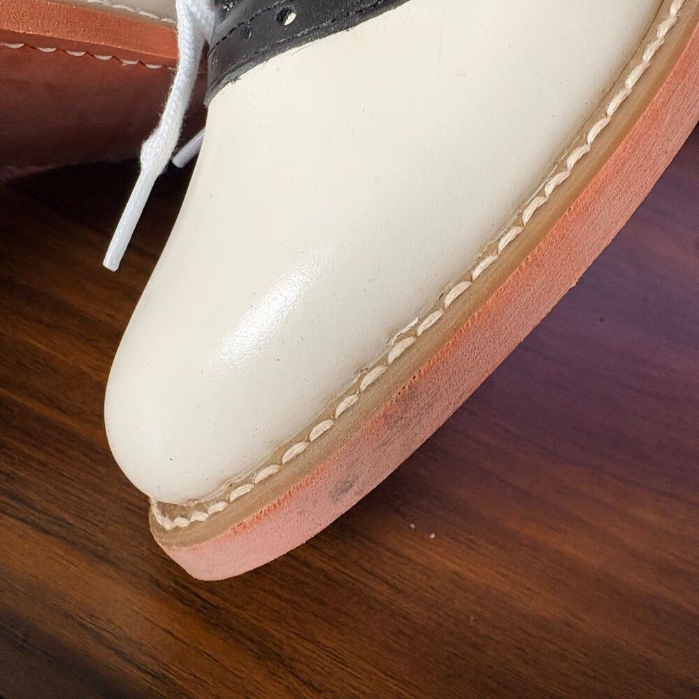 Kesco 4667 Girls 3.5 EE Classic Leather White Black Oxford Saddle Shoes NIB FLAW - Picture 10 of 13